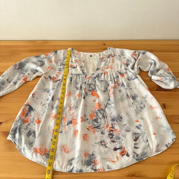 Rebecca Taylor Blouse Women 6 Small Misty‎ Garden Printed 100% Silk Feminine - Picture 7 of 11